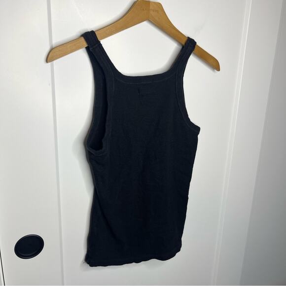 Madewell True Black Stretch Knit Audio Tank Top Size Small - Picture 6 of 6
